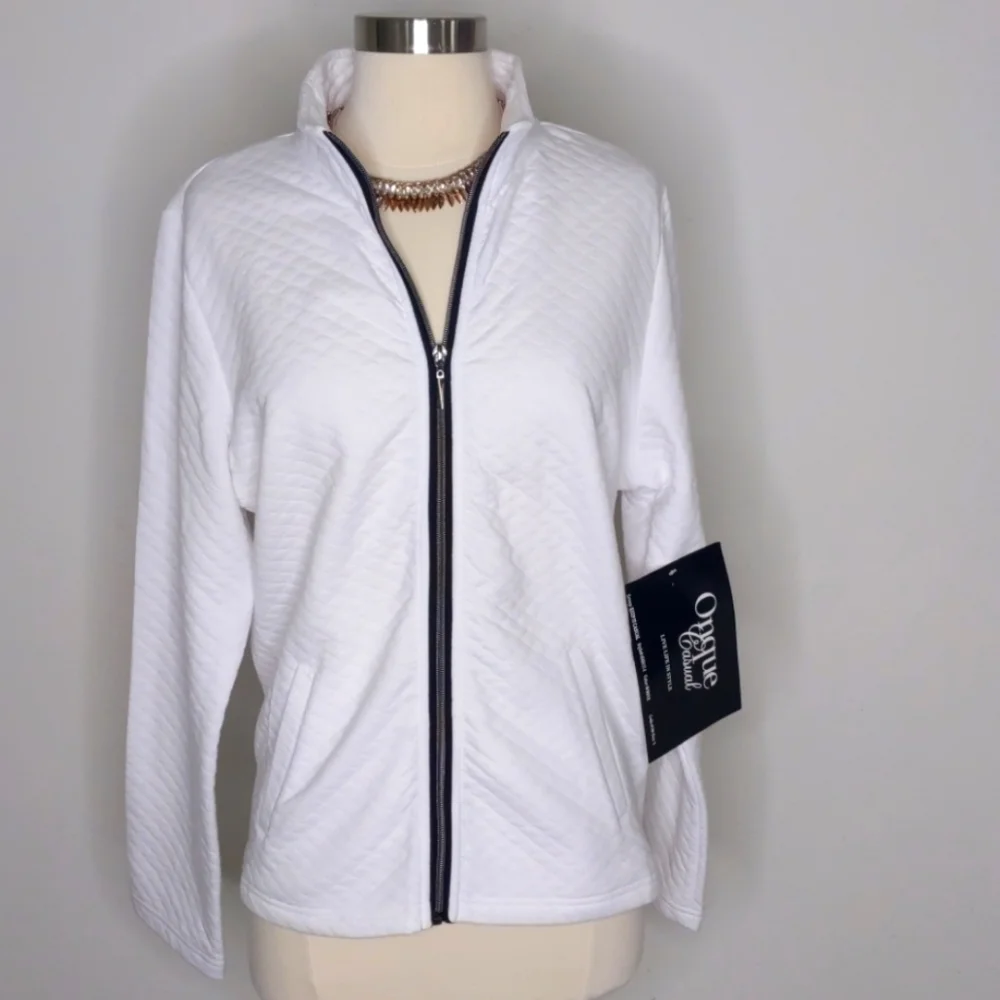Onque Casual White Sweater Size Large